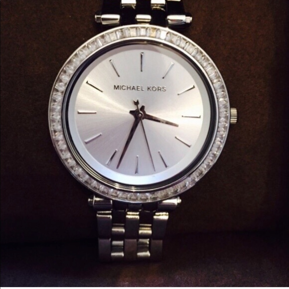 Michael Kors Mini Darci Pave Silver-Tone Watch